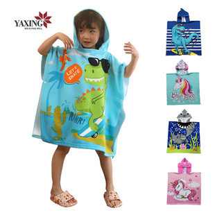 Summer Children's Swimming Quick-drying Absorbent Bath Towel Female Seaside Travel Beach Portable Hooded Cloak Bathrobe Male