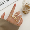 Set, ring, adjustable brand chain, Korean style, simple and elegant design, internet celebrity, on index finger