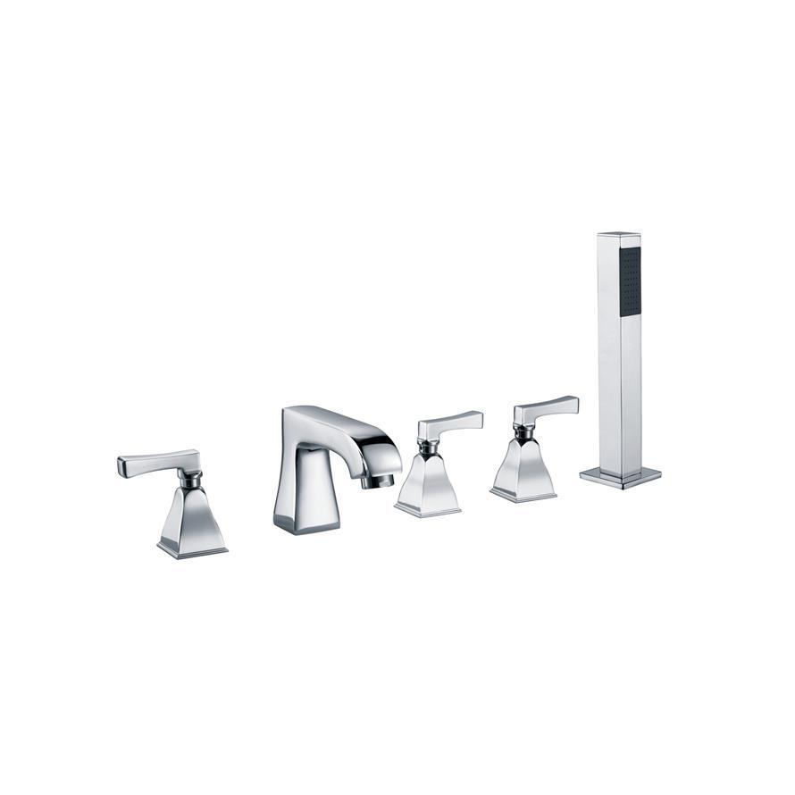 Kaiping Youjia Bathroom Electroplated Split Bathtub Faucet Bathtub Five-Piece Set European Hot and Cold Faucet 55013