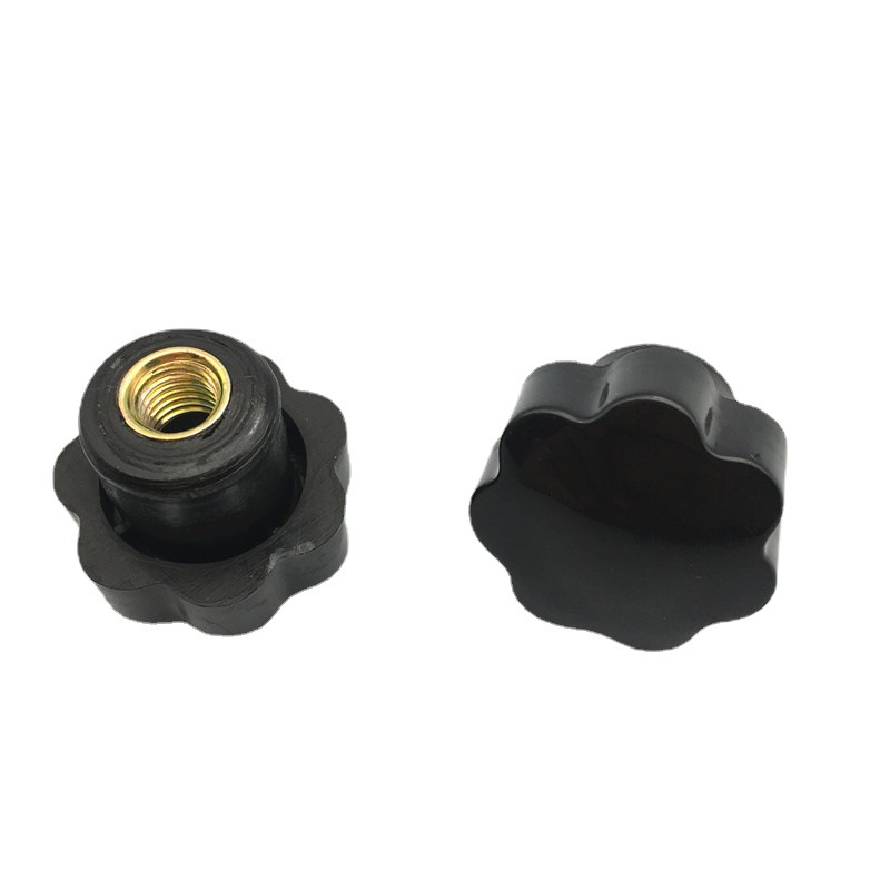 30#梅花手轮螺母M8塑料胶头螺母七星非胶木旋钮七角手拧把手