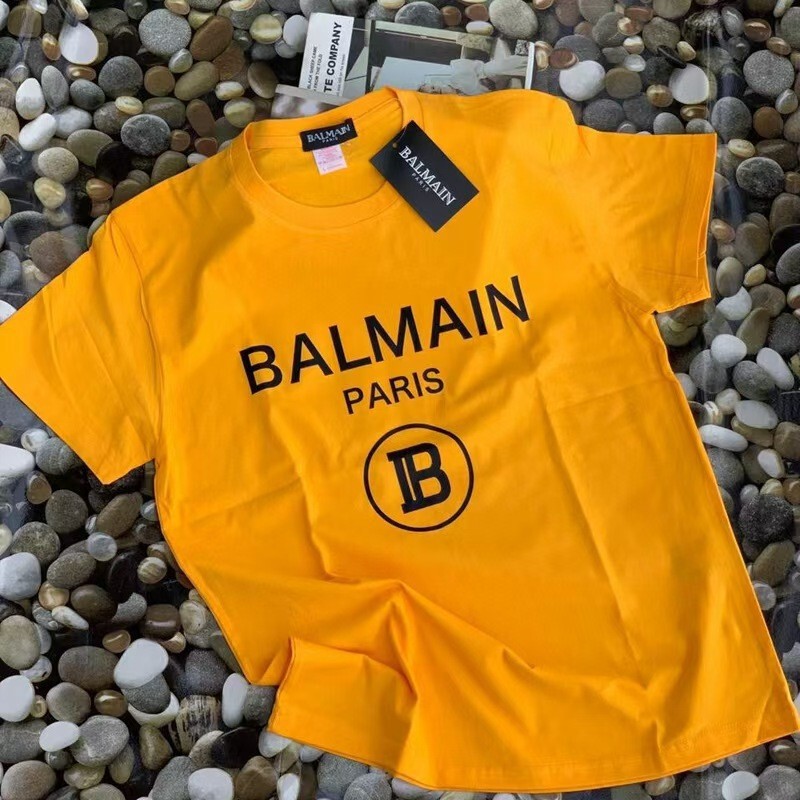 Balain Spring and Summer New Round Neck Pullover Casual Fashion Short-Sleeved T-Shirt Letter Printing Same Style for Men and Women