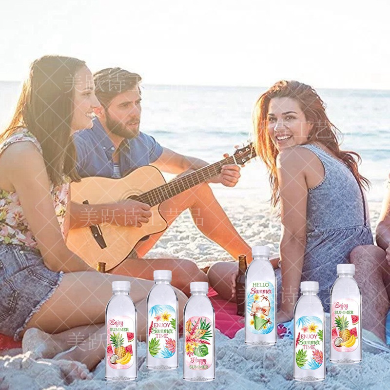 Amazon Hawaii Party Decoration Water Bottle Stickers etiquetas de verano Beach Party Decoration Stickers