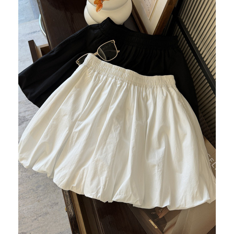 White Floral Bud Skirt Pants for Women, Summer 2026 New Style, High-Waisted, Slimming, Loose Wide-Leg A-Line Short Skirt Pants for Petite Women