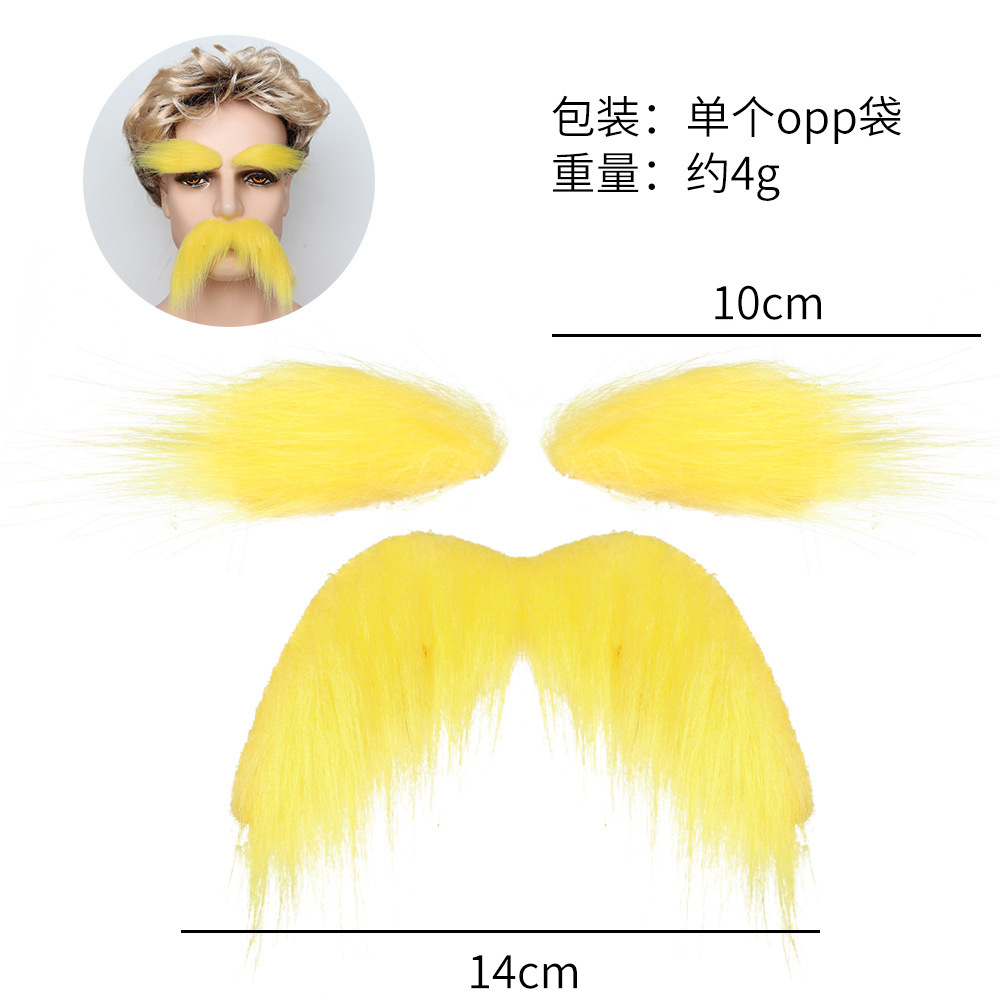 OPP cejas barba set de tres piezas amarillo