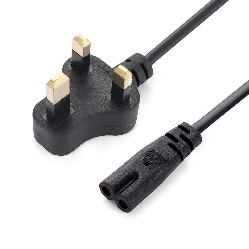 Cable de alimentación de ocho colas estándar británico Enchufe británico Cable de alimentación de ocho colas 1,5 m