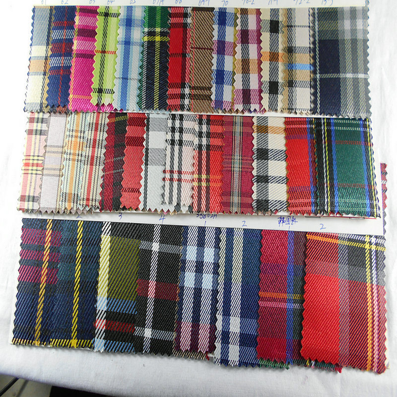 格子色织提花牛津纺发泡PVC 300D斜纹印花苏格兰花纹箱包户外面料