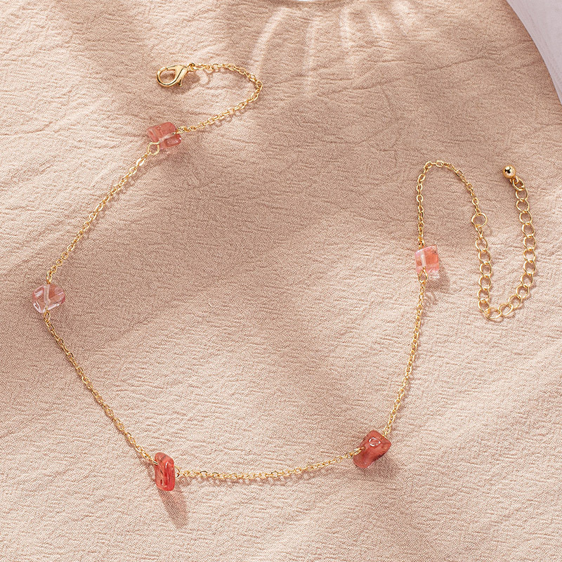 Fashion natural stone retro gravel amethyst necklace