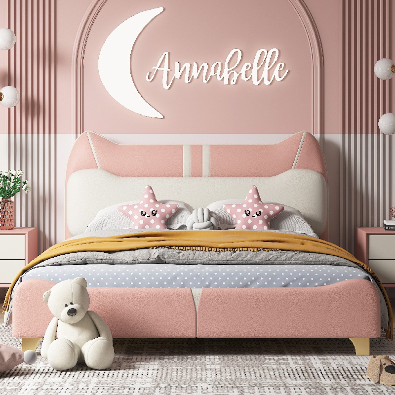 Children's bed lying single person 1.2 meter real wood girl princess bed teen boys cartoon kid single bed