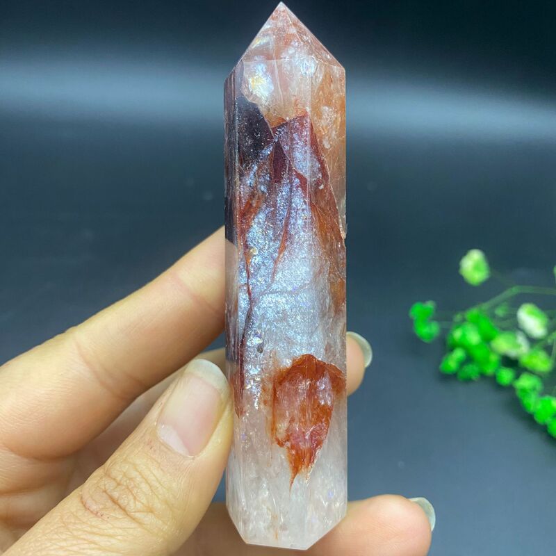 天然红胶花柱子多种小摆件水晶雕刻件桌面摆件手工雕刻件装饰 买一送一 图 3