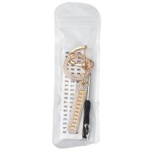 Fashion diamond ring plus mini number plate car keychain home keychain