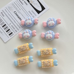 Adorable Candy Bear and Rabbit Hairpin, Instagram Sweet Teen Student Bangs Clip, Cartoon Small Hair Clip, Children's Headband
