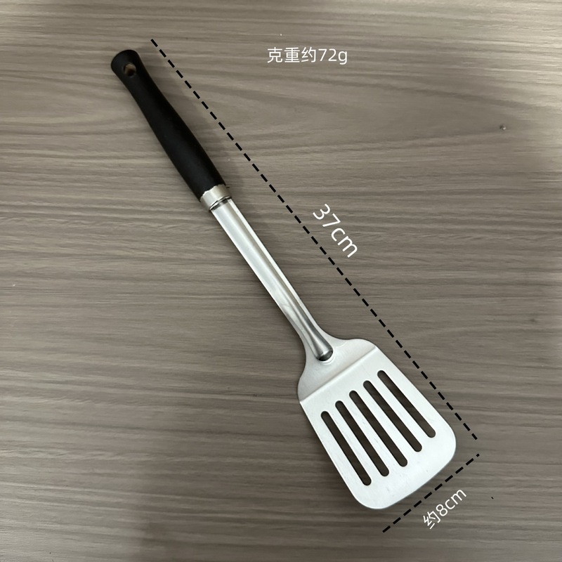 ステンレス鋼のスパチュラ、調理用スパチュラ、キッチン家庭用拡張フライパンスプーン、無垢材ハンドルスプーン、ザル、フライパンスパチュラ、キッチン用品セット|undefined