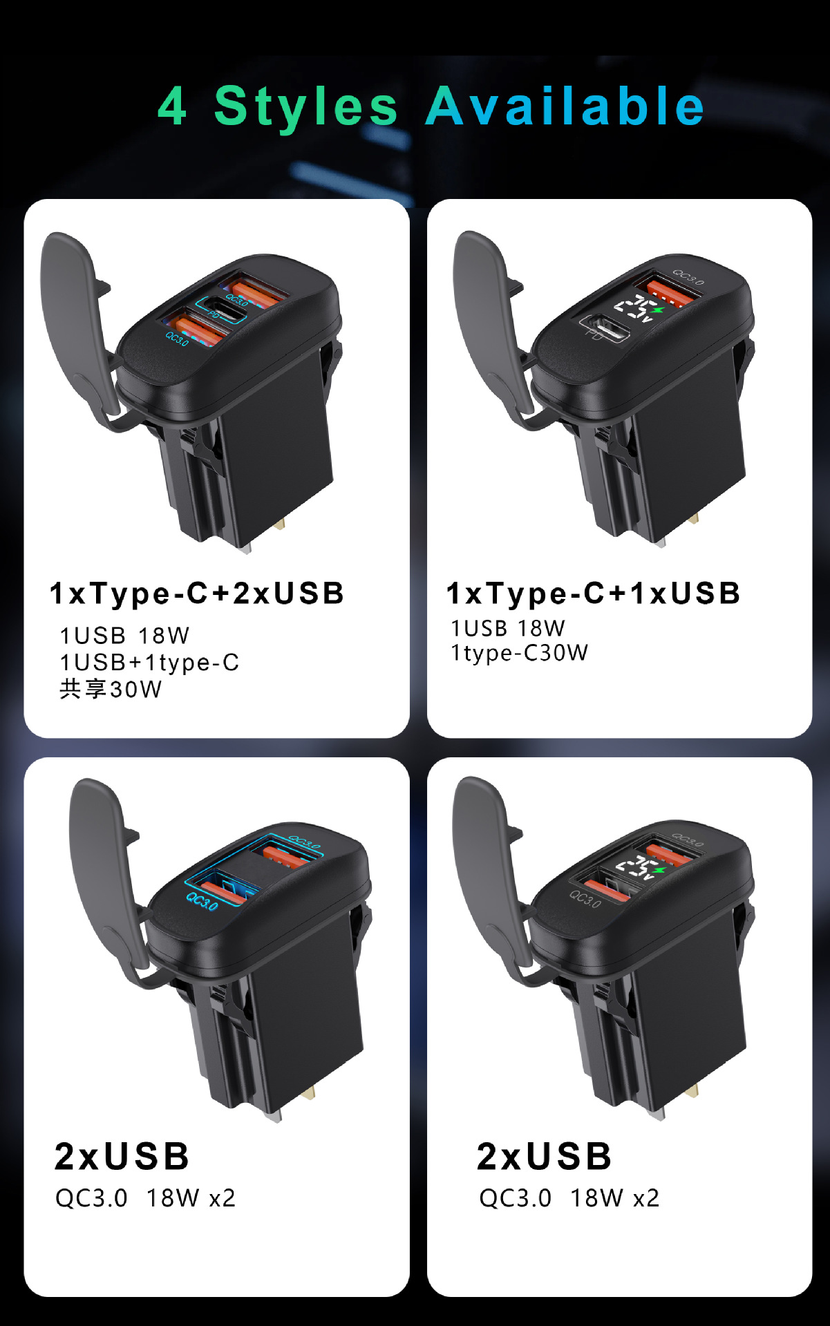 Cross-Border Car and Rv Modified Car Charger Pd30W38W Car Charger Super Fast Charging Mobile Phone Charging Head Manufacturer