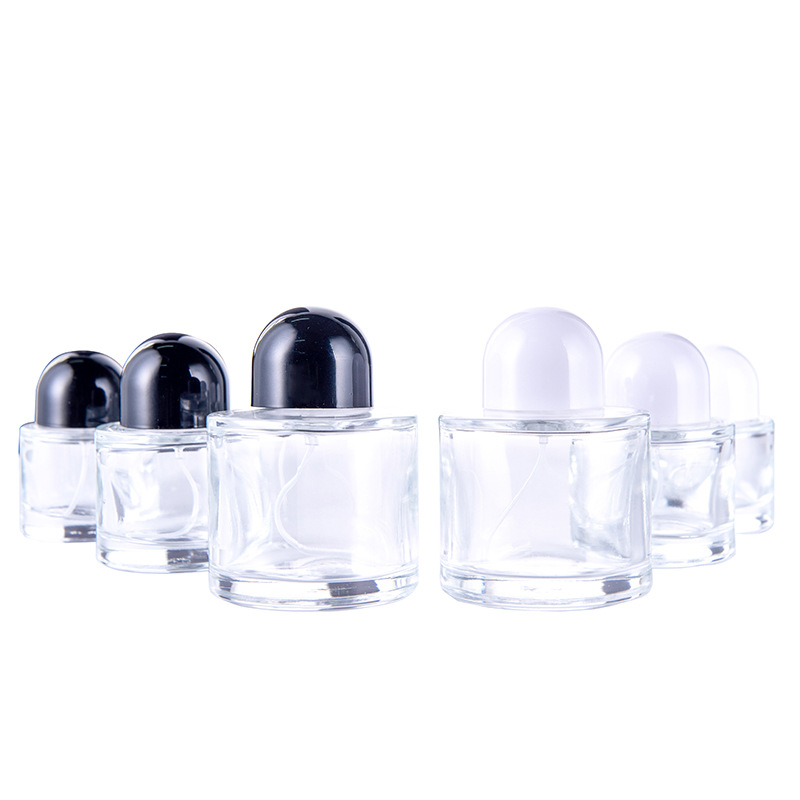 现货30ml50ml100ml半圆黑盖玻璃香水瓶/分装瓶/喷雾瓶/按压空瓶