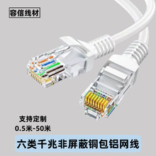 六类网线千兆家用超六6类五5类10米网络宽带路由器电脑连接线RJ45
