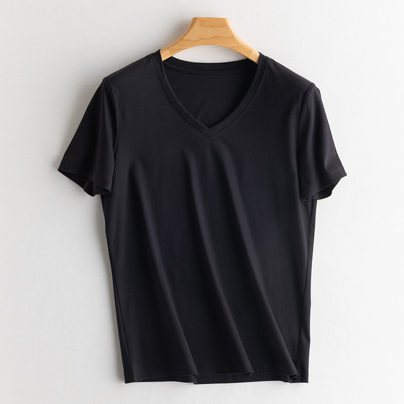 Yuyue 2025 桑蚕シルクシルクコットン 冷感ノーアイロン13色Tシャツ 夏涼しいシルクのような滑らかな桑蚕シルクトップス レディース|undefined