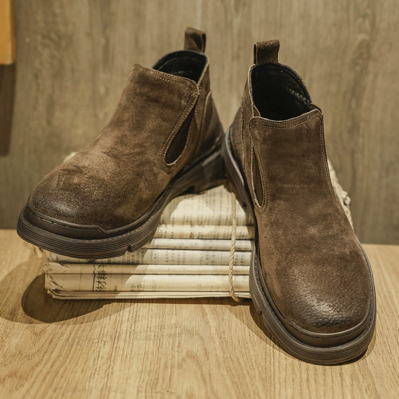 Челси сапоги мужские новые зимние плюшевые кожаные сапоги короткие сапоги в британском стиле повседневная помощь ретро Мартин сапоги