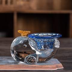 Glass dolphin high-end creative tea drain holder tea strainer filter tea brewer separator tea set teacup tea ceremony accessories