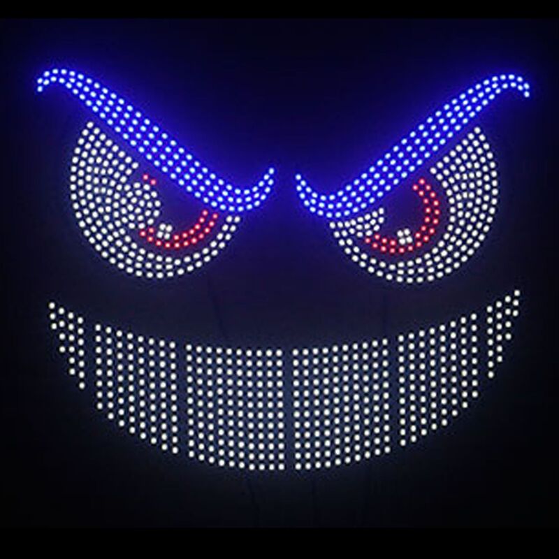 国境を越えた新しい悪魔の目 LED 表現ライト車のダイナミックアイライトサイドウィンドウ配線不要の車のディスプレイライト|undefined