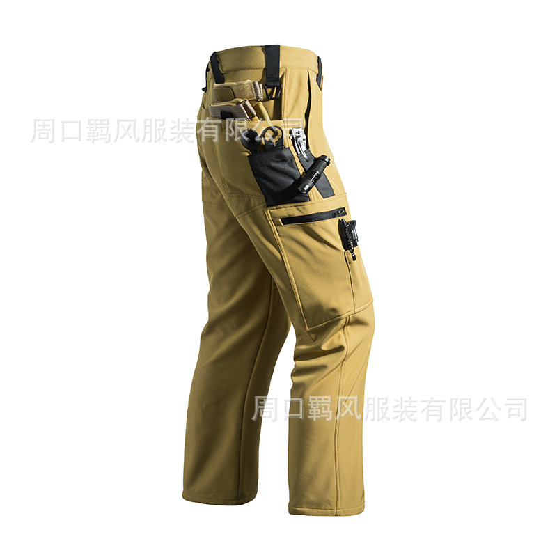 户外甲壳虫战术加绒耐磨机能防水工装裤长裤多口袋美式春秋男新款