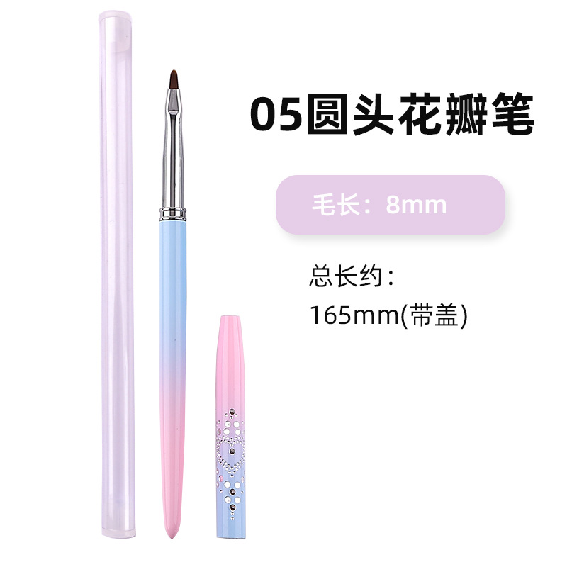 Juego de bolígrafos de uñas de punto transfronterizo, juego completo de 15 hilos de tracción, brocha de fototerapia de cristal tallado, cepillo de herramientas para uñas