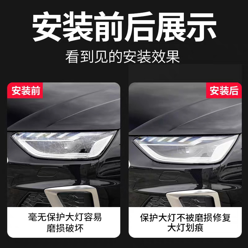 Suitable for 2015-2026 Audi A7/S7 models: TPU transparent headlight film, smoked headlight protective film, car headlight film