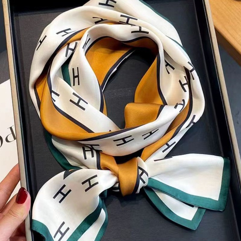 Pañuelo Largo de Seda Estampado de Poliéster, Mantenerse caliente, sombreado y a prueba de polvo, para Regalo