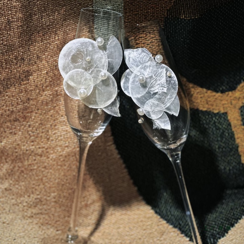 DIY小众敬酒杯贝母片珍珠香槟杯备婚好物订婚礼物送新人新娘闺蜜|undefined