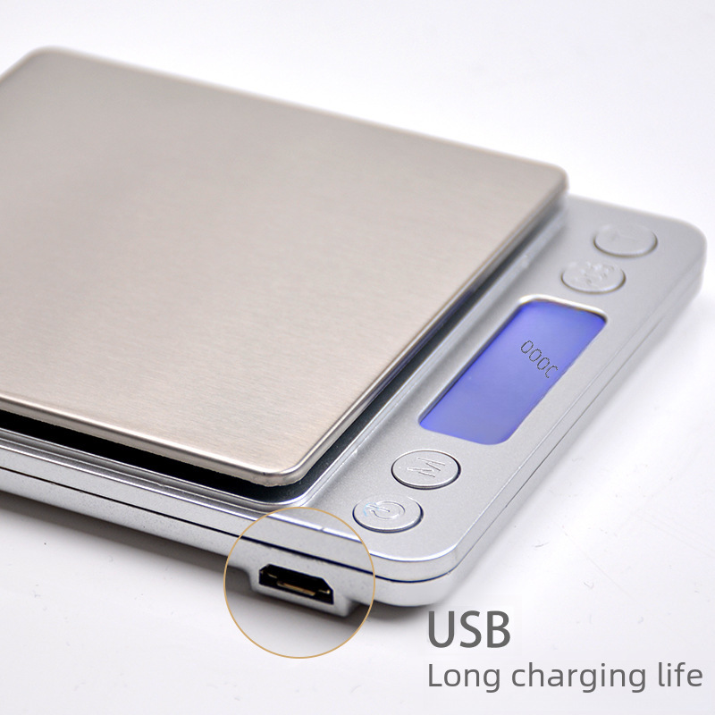 小型電子秤克稱電子稱高精度廚房秤烘培精準家用0.01g雙托盤小秤