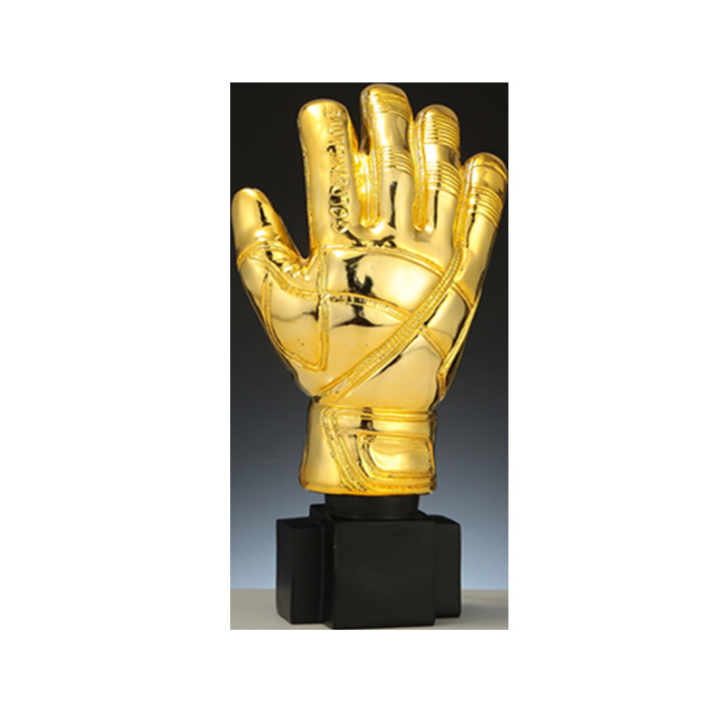 Copa de Europa Trofeo de portero de fútbol Guantes de oro Tirador de portero Trofeo de pelota de oro Partido de resina Trofeo de fútbol grabado