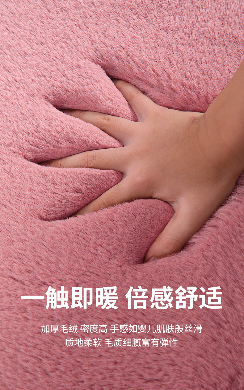 Cross-border 2026 new winter rabbit fur plush seat cushion with lumbar support, thickened car seat pad, car interior seat cushion, non-slip