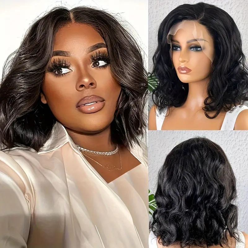 Perruque courte bouclée en dentelle pour femme, style extensions de cheveux synthétiques à clips, cheveux bouclés mi-longs disponibles en plusieurs couleurs_voghion.com