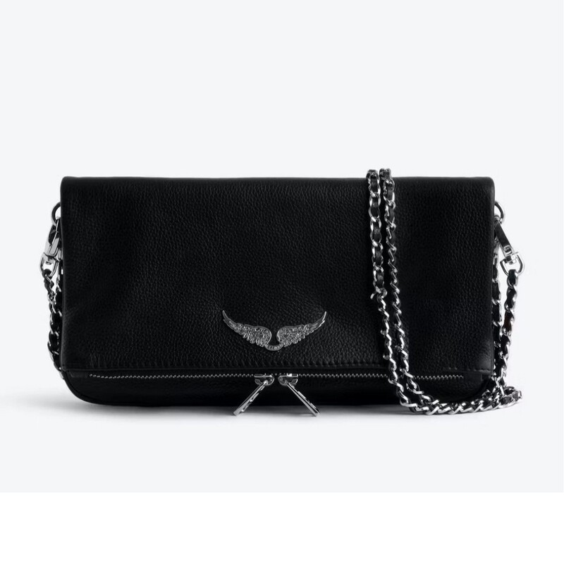 ZV first layer cowhide chain bag black shoulder bag clutch bag diagonal bag