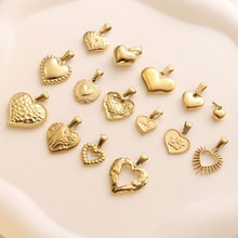 欧美不锈钢材质多款18k金色心形吊坠桃心坠子爱心DIY吊坠饰品配件