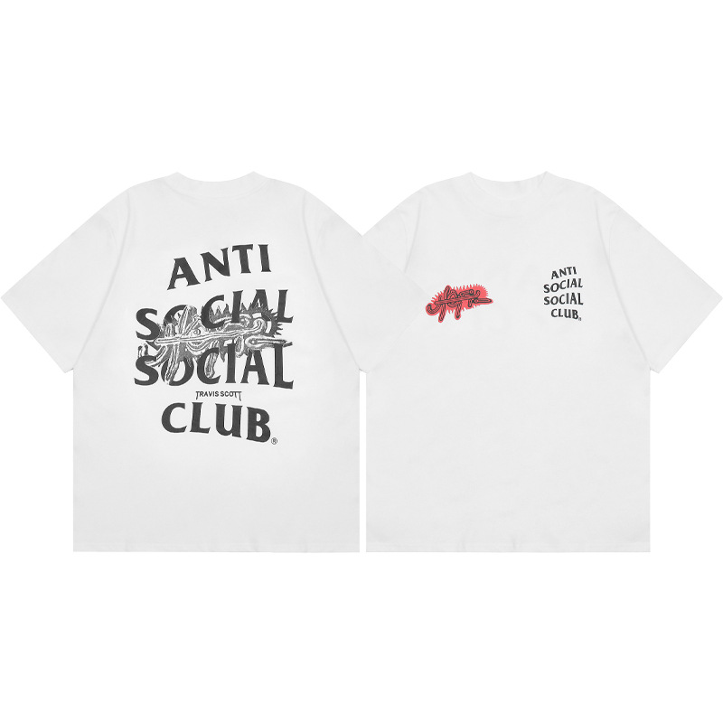 Diferencia de moneda del mercado ASSC CLUB fujiwaro Lightning serie impresa camiseta suelta de manga corta para hombres y mujeres