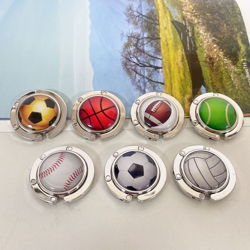 Round Fashionable Foldableing Colorful Glitter Leather Hook Creative Bag Hanger Portable Compact Table Hook Bag Hook