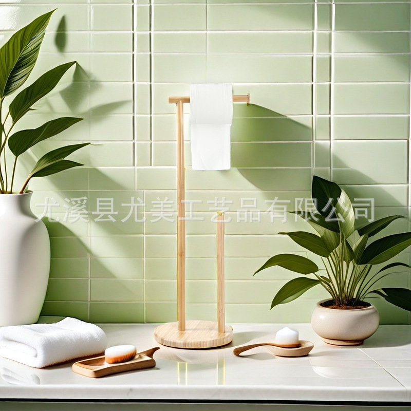 Toilet Toilet Toilet Toilet de madera de alta gama vertical sin perforación Baño nórdico inodoro creativo Soporte de papel higiénico