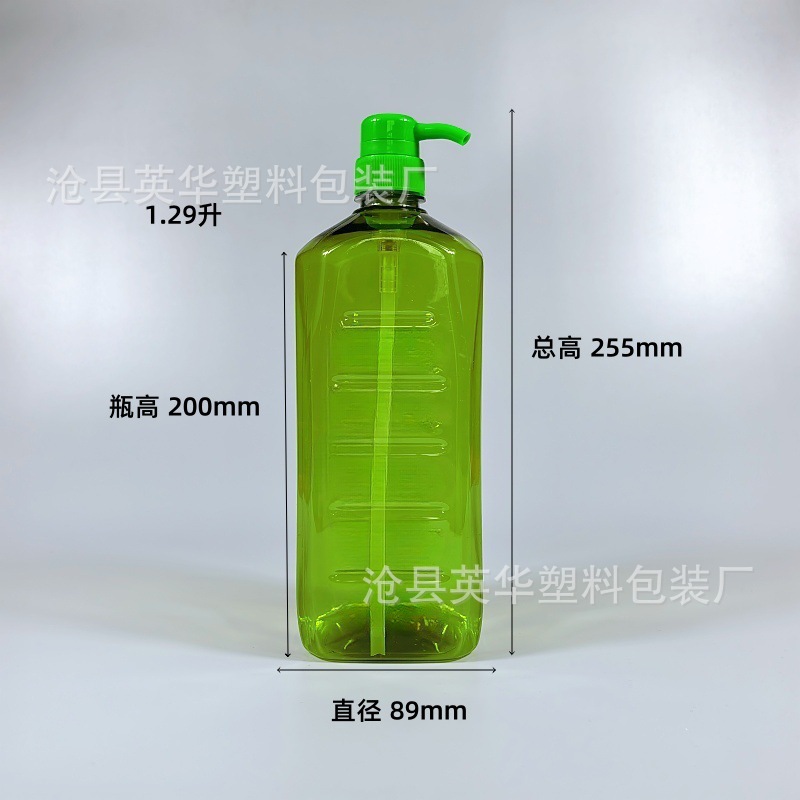 Botella de cabeza de bomba de presión PET Botella de espíritu de lavado de 500ml Botella de limpieza de frutas y verduras Botella de detergente de 1.5 litros Botella de champú 2L