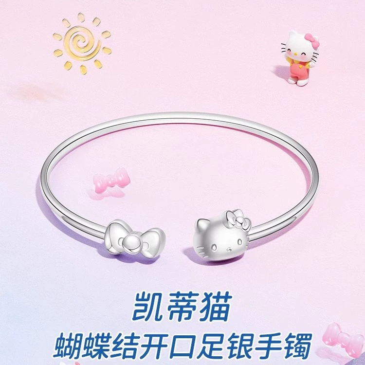 Golden silver bracelet with bow, light luxury style