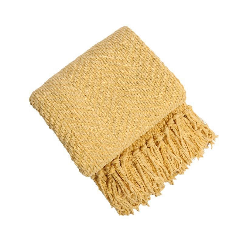 北欧シェニールニットブランケット毛糸ブランケットオフィスの昼休みブランケット