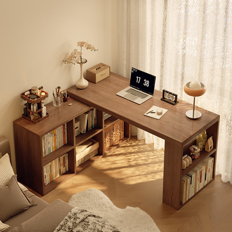 Solid Wood Corner Desk Bookcase Integrated Table Bedroom Home Student Dressing Table L-Shaped Corner Computer Desk Office Solid Wood Corner Desk Bookcase Integrated Table Bedroom Home Student Dressing Table L-Shaped Corner Computer Desk Office
