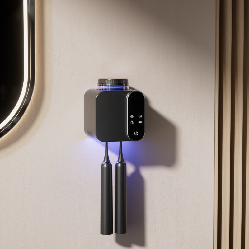 スマート歯ブラシ消毒器紫外線殺菌乾燥倉庫電動トイレ歯ブラシホルダー穴なし壁掛け|undefined