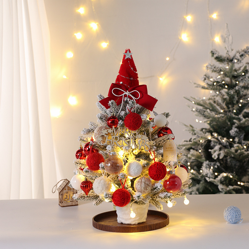 クリスマスツリーライト付き発光クリスマス装飾用品デスクトップ装飾クリスマスツリーdiy|undefined