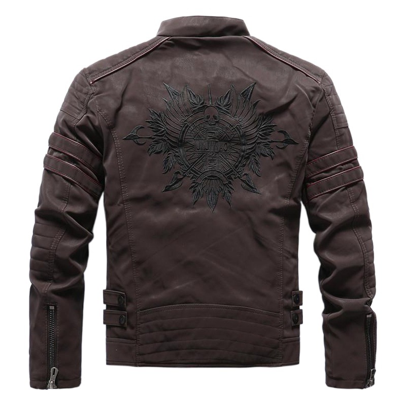 Factory direct men's autumn and winter frosted leather clothing fashion slim sanding PU jacket motorcycle Tide brand slim coat