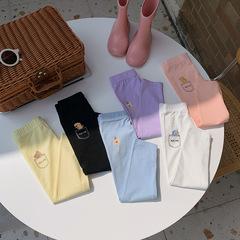 Girls' pants in spring and autumn, leggings for inner wear, stretch pants for babies, fashionable 9-cent thin leggings for babies