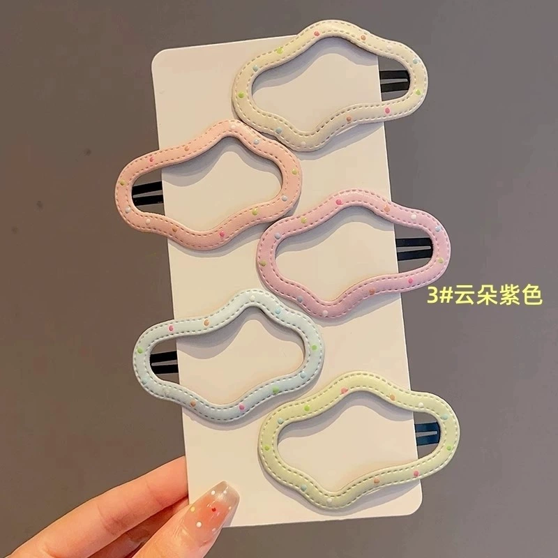 Hairgrip clip, Korean-style bangs hairpin, simple elegant faux-leather look, multi-color options