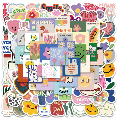 90 Korean ins style girly heart cute stickers suitcase water cup mobile phone computer toy DIY stickers