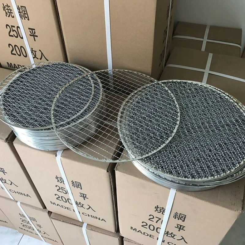 Одноразовая круглая сетка для гриля для барбекю, не требующая очистки, японская и корейская сетка для гриля для барбекю, слизь, сетка для грязи, круглая сетка Hongzhi