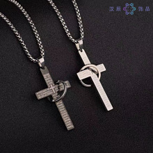 十字架钛钢项链男轻奢小众百搭嘻哈高级感配饰女新款欧美跨境饰品