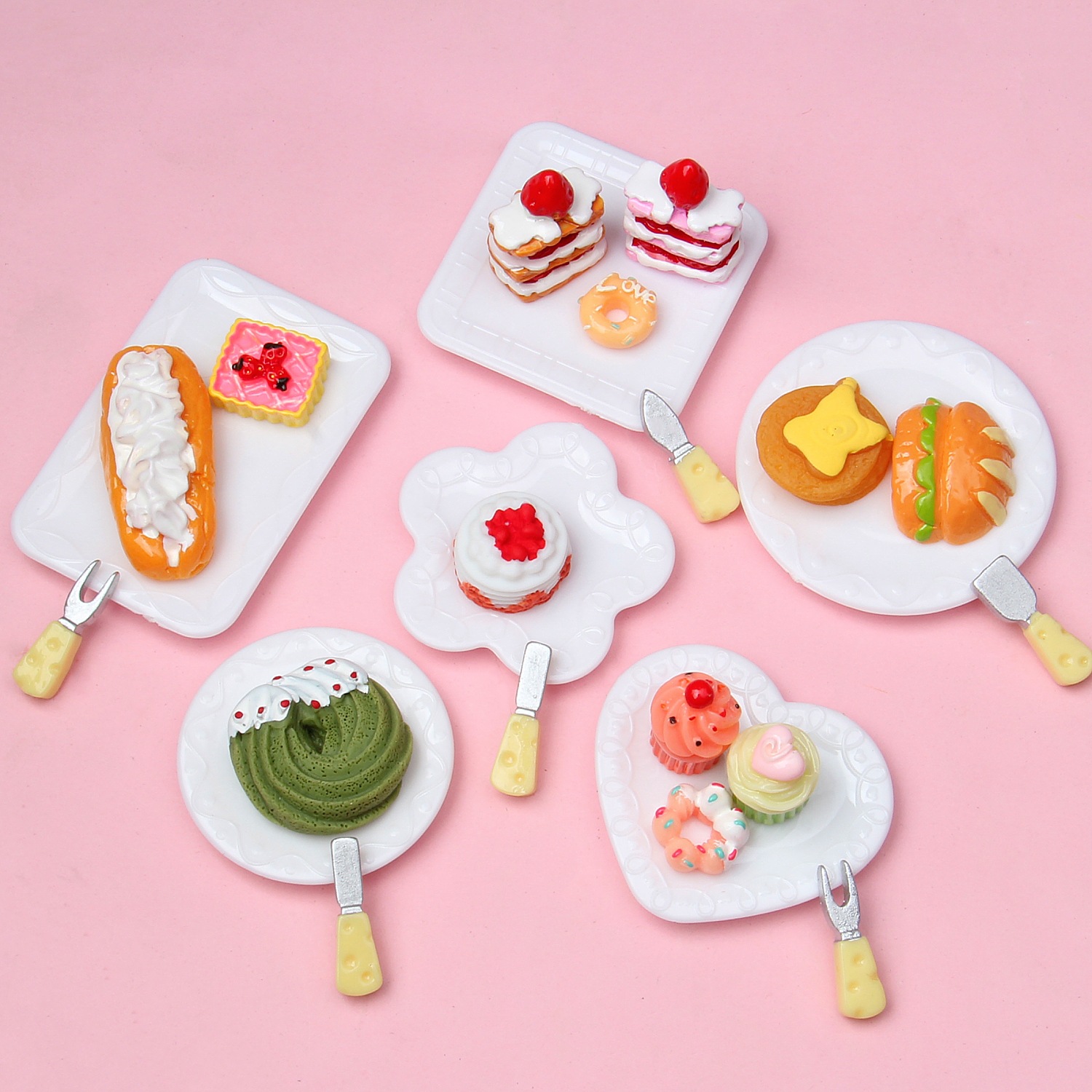Mini plato vajilla comida y jugar decoración casa de muñecas bricolaje simulación comida decoración casa de juguete Accesorios